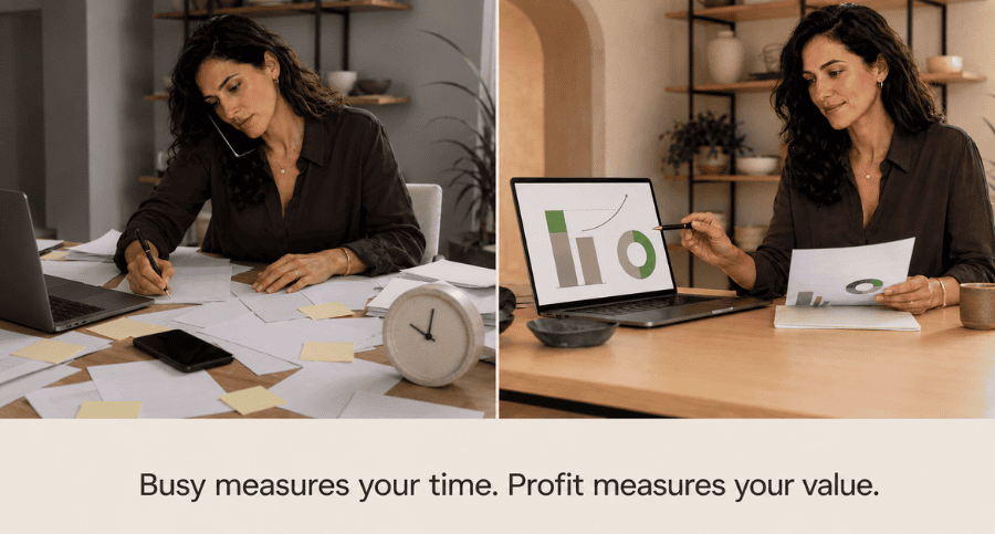 Busy measures your time. Profit measures your value.
